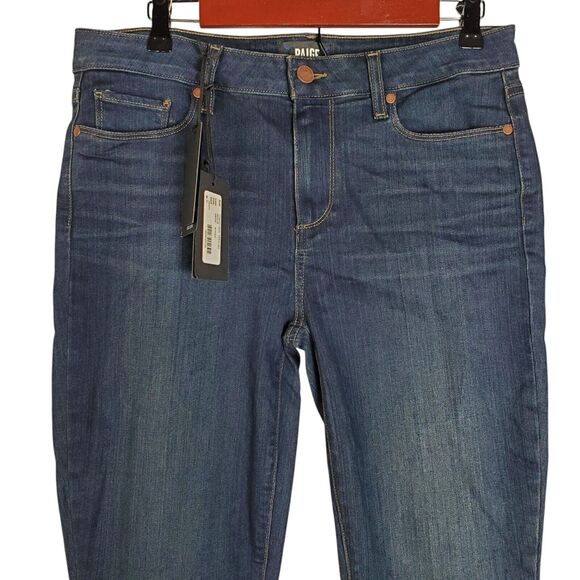 NEW Paige Verdugo Ankle Jean Sz 31 Blue Dark Wash Stretch Transcend Skinny Denim - Picture 5 of 14
